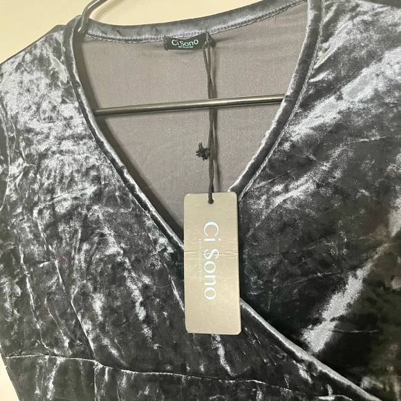 Ci Sono Charcoal Velvet Bodysuit Dark blue - Picture 4 of 7